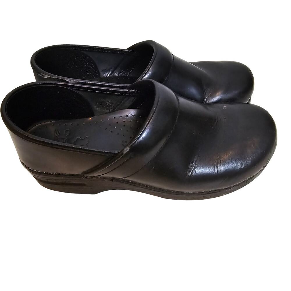 Dansko Clogs Leather Clogs Women 40EU 9.5-10US Black Work Shoes Slip On Clogs